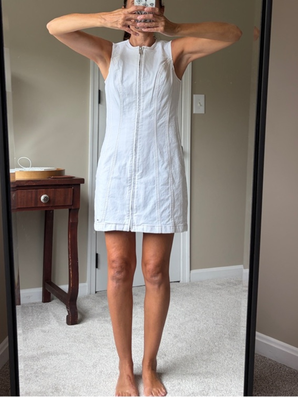 White Tommy Jeans Denim Full-Zip Dress